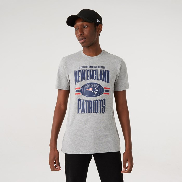New England Patriots Football Miesten T-paita Harmaat - New Era Vaatteet Finland FI-916570